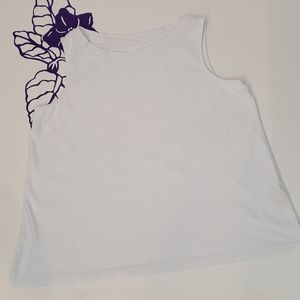 J Jill Perfect Pima sleeveless tee shirt white 391